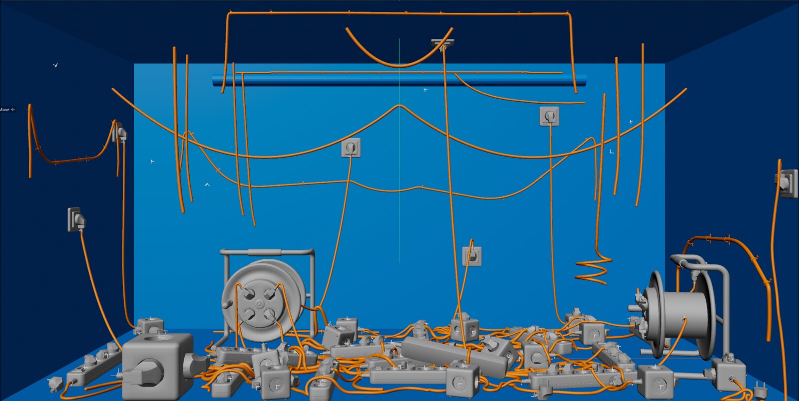 Cableman in the Cinema 4D viewport