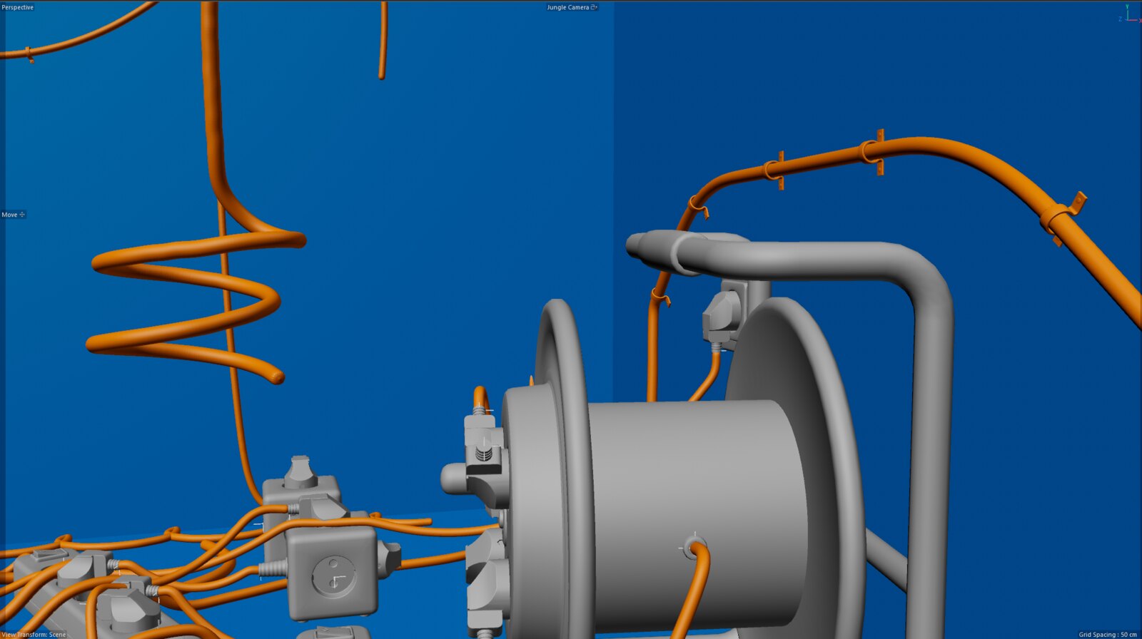Simulated cables between power strips